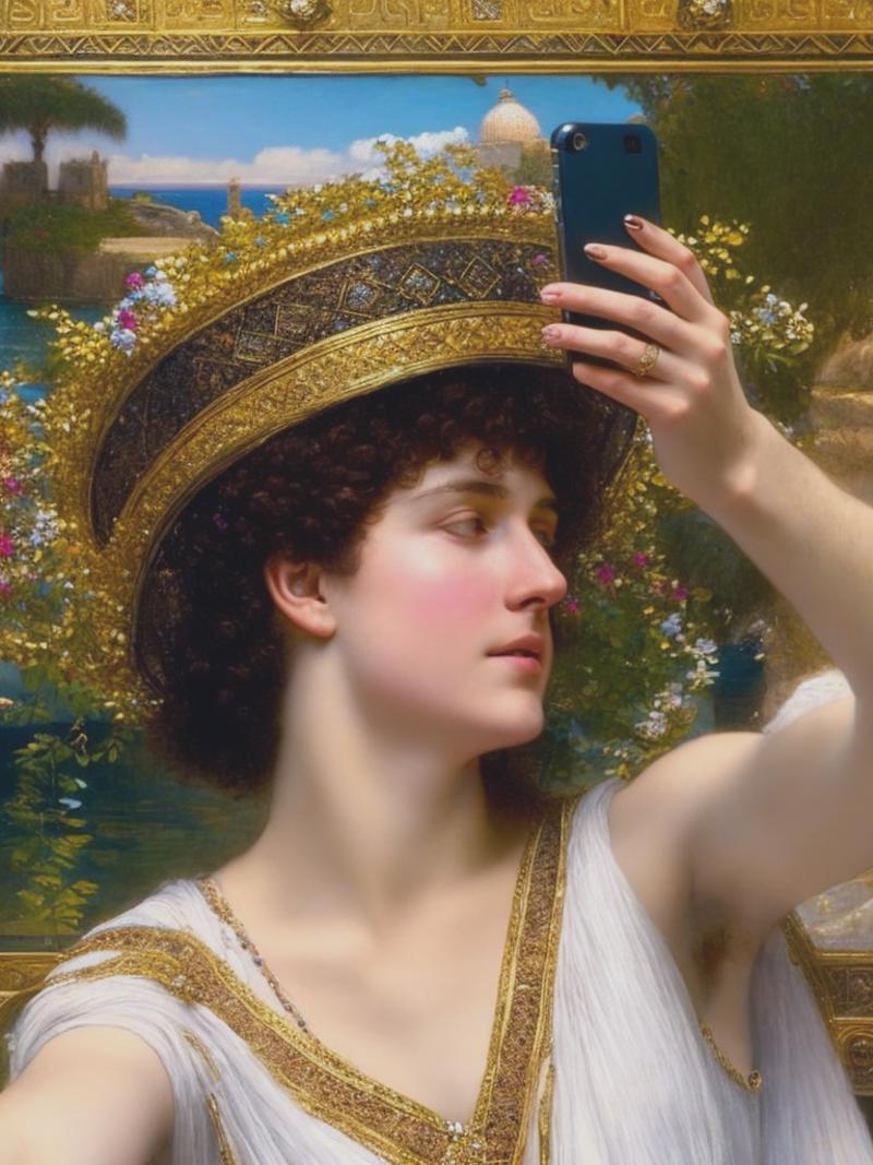 03179-322243101-sir lawrence alma tadema taking a selfie with an iphone, high detail, natural skin, 8k.png